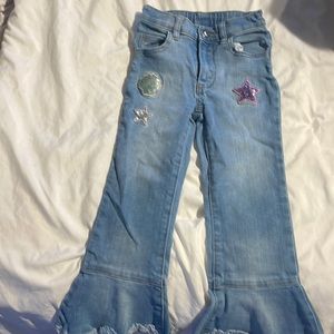 Bell bottom blue jeans